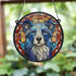 Border Collie Stained Glass Effect Suncatcher